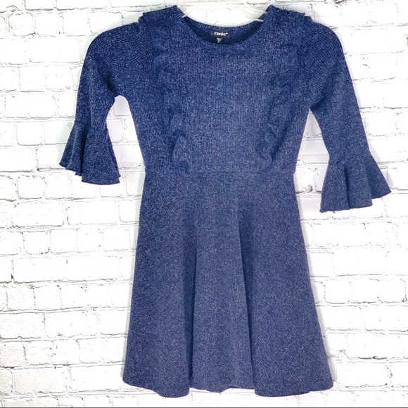 𝅺new-zunie 3/4 Length BellSleeve Sweater Knit Dress - Picture 1 of 16